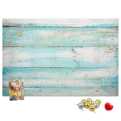 Blue Printed Cork Memo Board