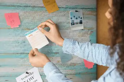 Blue Printed Cork Memo Board