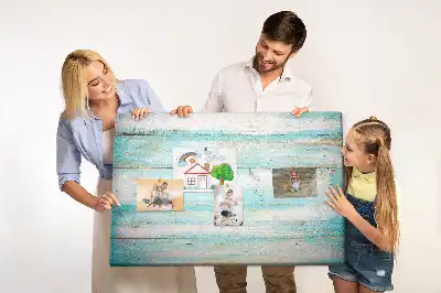 Blue Printed Cork Memo Board