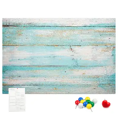 Blue Printed Cork Memo Board