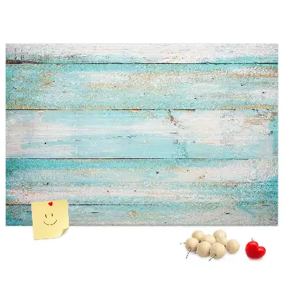 Blue Printed Cork Memo Board