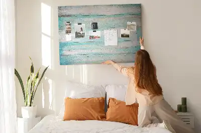 Blue Printed Cork Memo Board