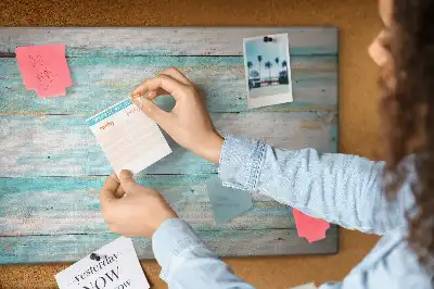 Printed Cork Memo Board Blue boards