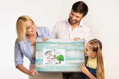 Blue Printed Cork Memo Board