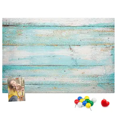 Blue Printed Cork Memo Board
