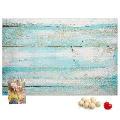 Blue Printed Cork Memo Board
