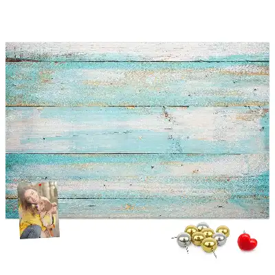 Blue Printed Cork Memo Board