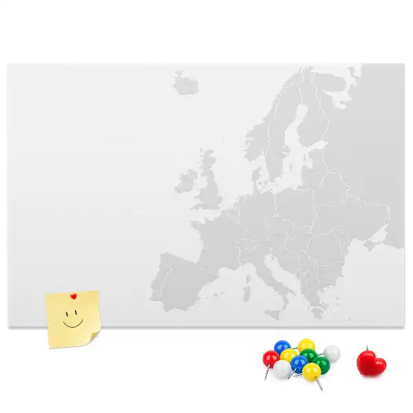 Europe map cork memo board