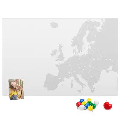 Europe map cork memo board