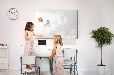 Europe map cork memo board