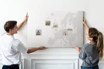 Europe map cork memo board