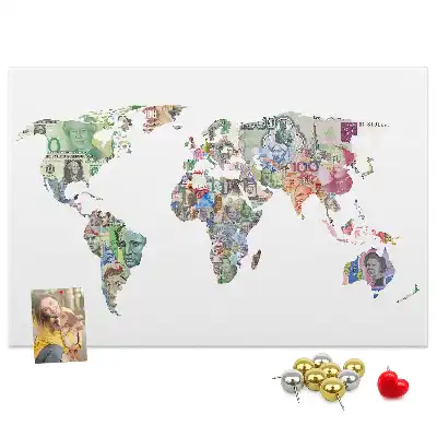 Printed Cork Board World map