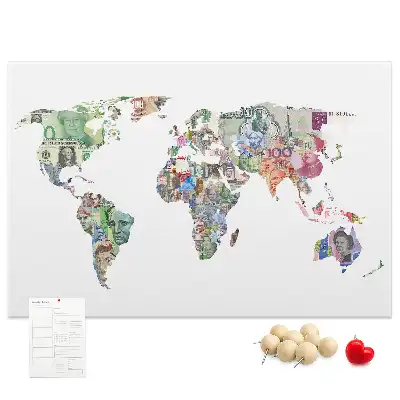 Printed Cork Board World map