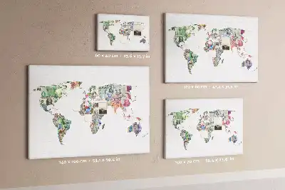 Printed Cork Board World map