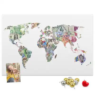 Printed Cork Board World map