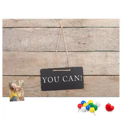 Printed Cork Memo Board with You Can Do It Lettering