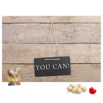 Printed Cork Memo Board with You Can Do It Lettering