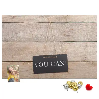 Printed Cork Memo Board with You Can Do It Lettering