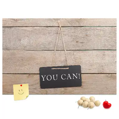 Printed Cork Memo Board with You Can Do It Lettering