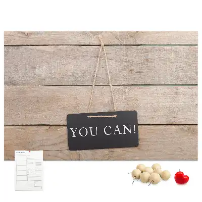 Printed Cork Memo Board with You Can Do It Lettering