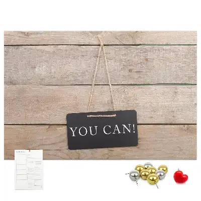 Printed Cork Memo Board with You Can Do It Lettering