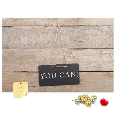 Printed Cork Memo Board with You Can Do It Lettering