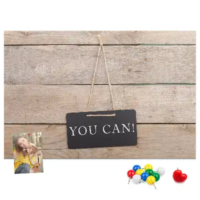 Printed Cork Memo Board with You Can Do It Lettering