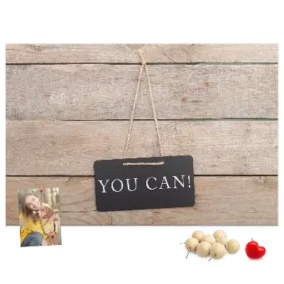 Printed Cork Memo Board with You Can Do It Lettering