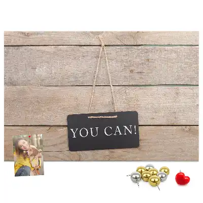 Printed Cork Memo Board You can do it! lettering