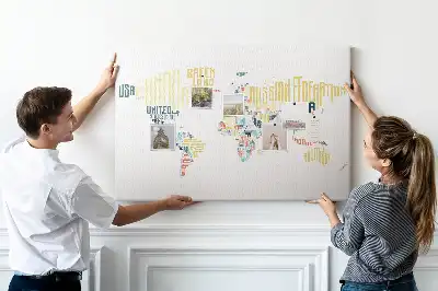 Printed Cork Memo Board Country names