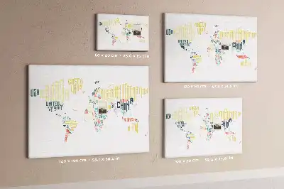 Printed Country Names Cork Memo Board