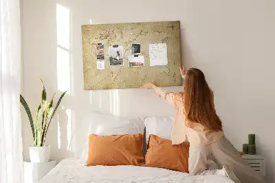 Old world map cork memo board