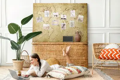 Cork memo board Old world map