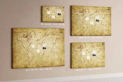 Old world map cork memo board