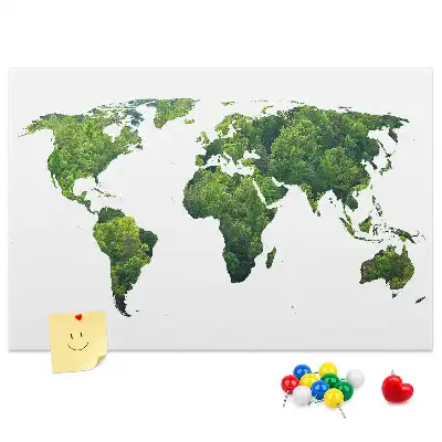Printed Cork Board Green forest map