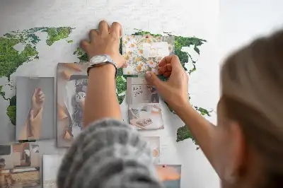 Printed Cork Board Green forest map