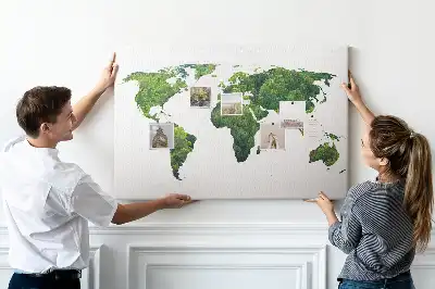 Printed Cork Board Green forest map
