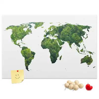 Printed Cork Board Green forest map
