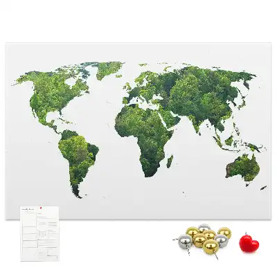 Printed Cork Board Green forest map