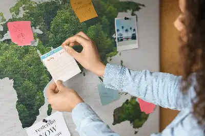 Printed Cork Board Green forest map