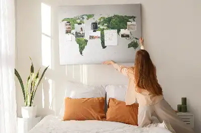 Printed Green Forest Map Cork Board