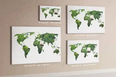 Printed Cork Board Green forest map