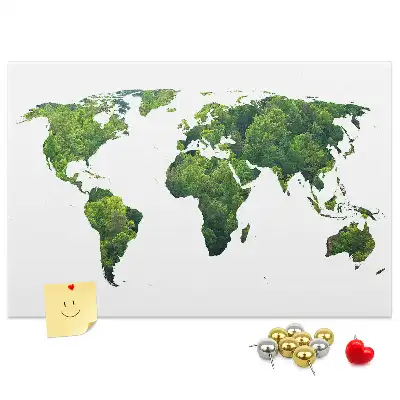 Printed Cork Board Green forest map