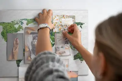 Printed Green Forest Map Cork Board