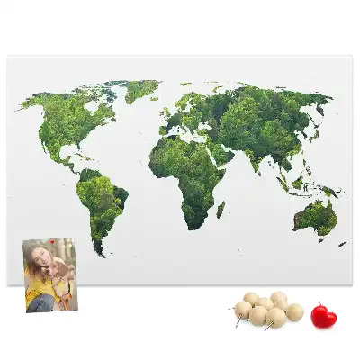 Printed Cork Board Green forest map