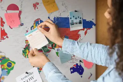 National Flags Printed Cork World Map Board