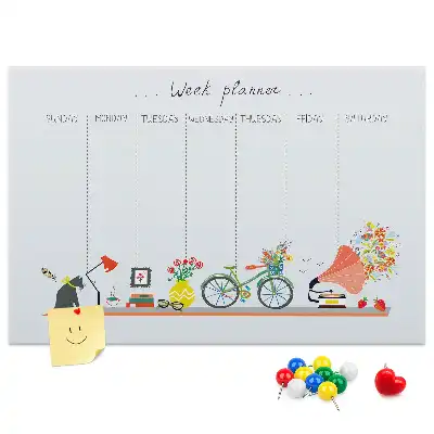 Weekly planner cork memo board