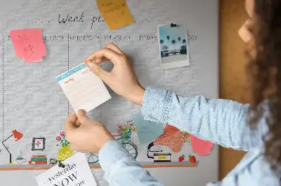 Weekly planner cork memo board