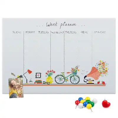 Weekly planner cork memo board