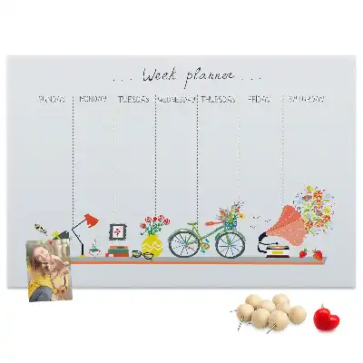 Weekly planner cork memo board